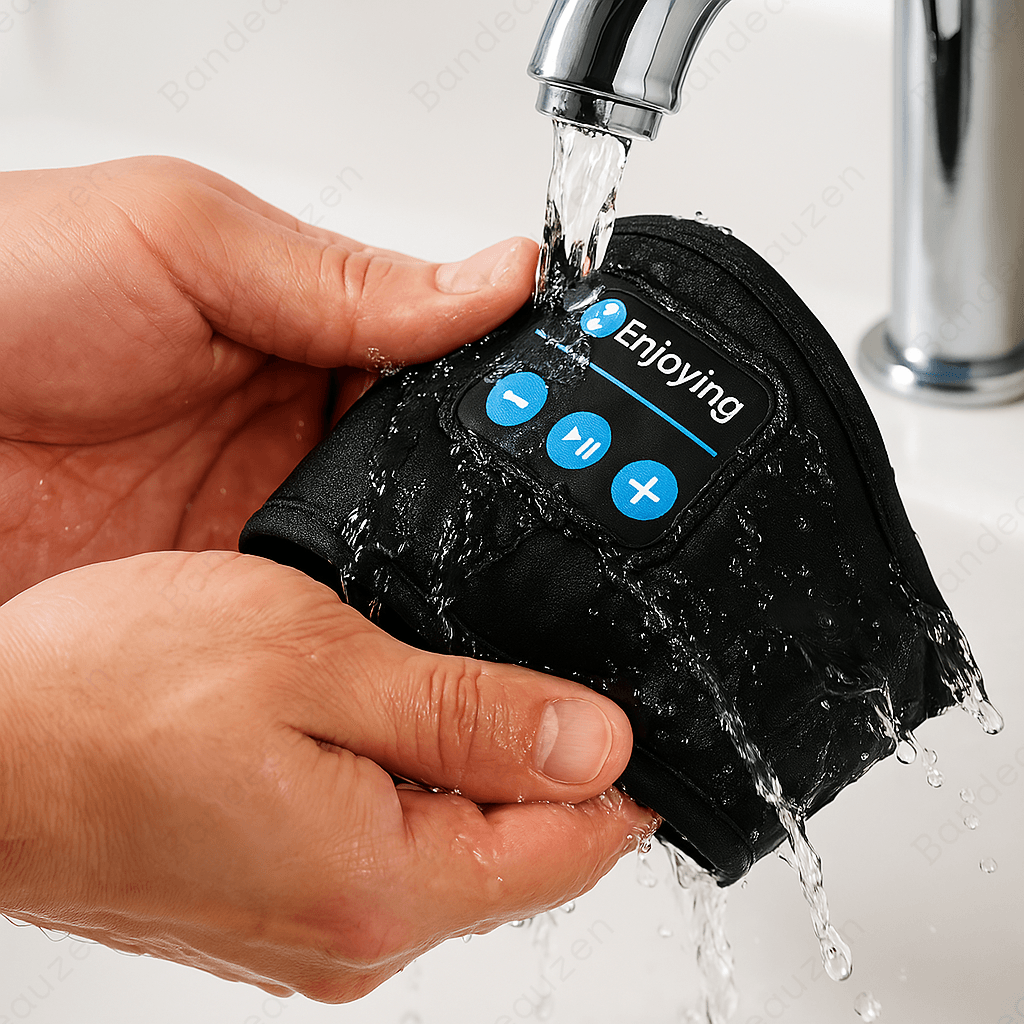 Gros plan du bandeau Bluetooth sous l'eau