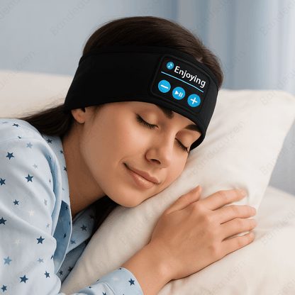 Personne portant le Bandeau Bluetooth pour sommeil - BandeauZen